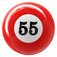 55 número 3d pelota rojo png