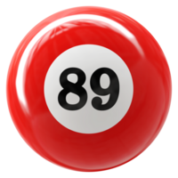 89 number 3d ball red png