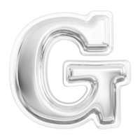 silver- brev g font 3d framställa png