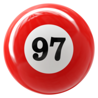 97 number 3d ball red png