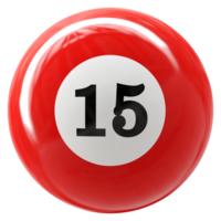 15 nombre 3d Balle rouge png