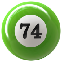 74 número 3d pelota verde png