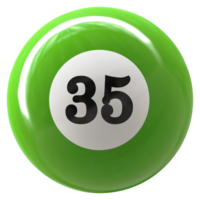 35 nombre 3d Balle vert png