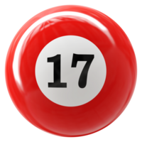 17 número 3d pelota rojo png