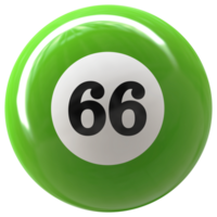 66 número 3d pelota verde png