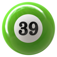 39 número 3d pelota verde png