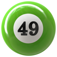 49 número 3d pelota verde png