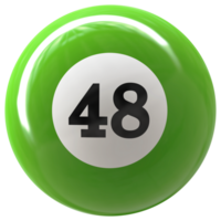 48 number 3d ball green png