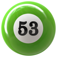 53 número 3d bola verde png