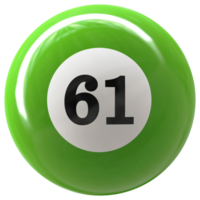 61 number 3d ball green png