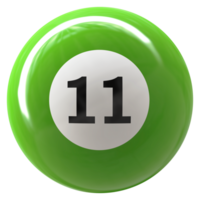 11 numero 3d palla verde png