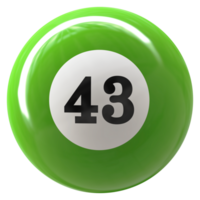 43 número 3d pelota verde png