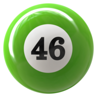 46 number 3d ball green png