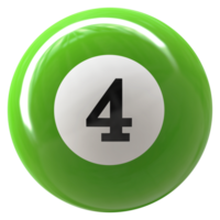 4 number 3d ball green png