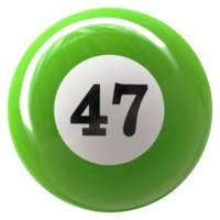 47 número 3d bola verde png