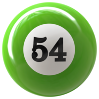 54 número 3d pelota verde png