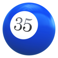 35 nombre 3d Balle bleu png