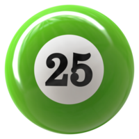 25 number 3d ball green png