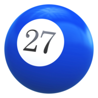 27 number 3d ball blue png