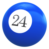 24 nombre 3d Balle bleu png