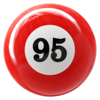 95 número 3d pelota rojo png