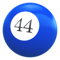 44 número 3d pelota azul png