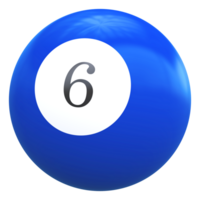 6 6 número 3d pelota azul png