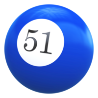 51 number 3d ball blue png