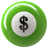 Dollar Icon Ball 3d png