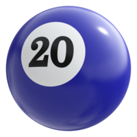 20 número 3d bola azul png