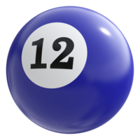 12 Nummer 3d Ball Blau png