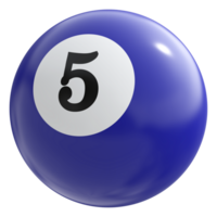 5 Nummer 3d Ball Blau png