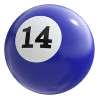 14 number 3d ball blue png