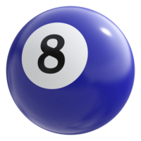 8 number 3d ball blue png