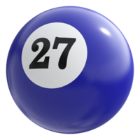 27 número 3d bola azul png