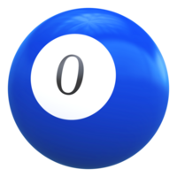 0 Nummer 3d Ball Blau png