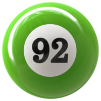 92 numero 3d palla verde png