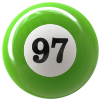 97 numero 3d palla verde png