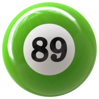 89 número 3d bola verde png