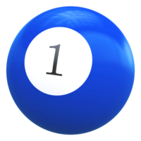 1 number 3d ball blue png