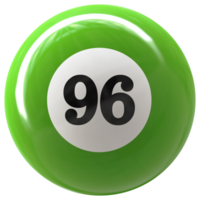 96 numero 3d palla verde png
