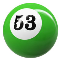 53 número 3d pelota verde png