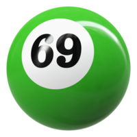 69 number 3d ball green png