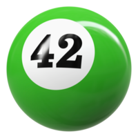 42 numero 3d palla verde png