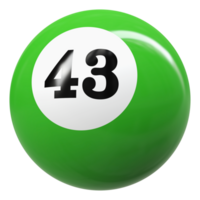 43 número 3d pelota verde png