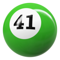 41 número 3d bola verde png