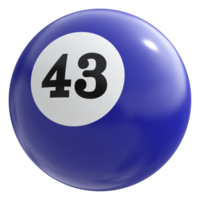 43 número 3d pelota azul png