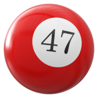 47 number 3d ball red png