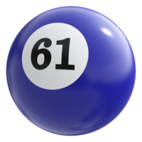 61 número 3d bola azul png