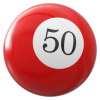 50 number 3d ball red png